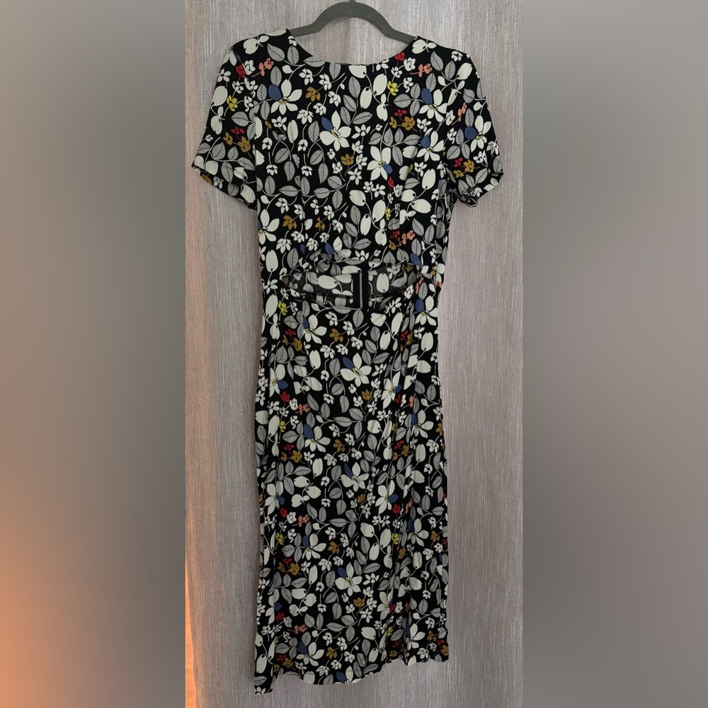 SUNO Black and White Midi cut out dress